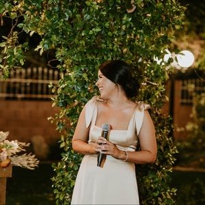 Show me your mumu, claire midi dress, excellent condition, satin champagne